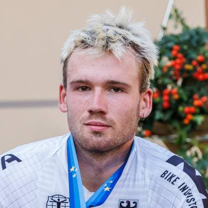 Luca Harter GER third place, bronze medal, bronze medal, 06 09 2025, Erfurt Germany , Track Cycling, Stand-up and Derny European Championships 2025 xprx