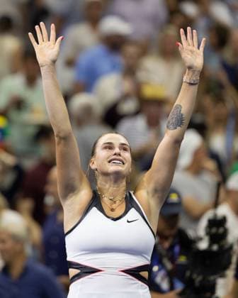 Aryna Sabalenka cheers after the victory, jubilation, joy, emotion, Ladies Singles, Final, Final, US Open Championships 2025, USTA Billie Jean King National Tennis Center, Flushing Meadows, New York, USA Copyright: xJuergenxHasenkopfx