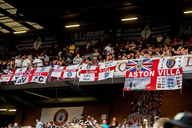 England v Andorra 2026 FIFA World Cup, WM, Weltmeisterschaft, Fussball Qualifier 06 09 2025. England banners during the 2026 FIFA World Cup Qualifier match between England and Andorra at Villa Park, Birmingham, England on 6 September 2025. Birmingham Villa Park West Midlands England Editorial use only , Copyright: xManjitxNarotrax PSI-22763-0105