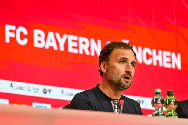 GER, FFBL, FC Bayern München vs Bayer 04 Leverkusen 06 09 2025, Allianz Arena, Munich, GER, FFBL, FC Bayern München vs Bayer 04 Leverkusen, in the picture Jose Barcala Bayern Muenchen , Press conference after the match nordphotoxGmbHx xHafner nph00200