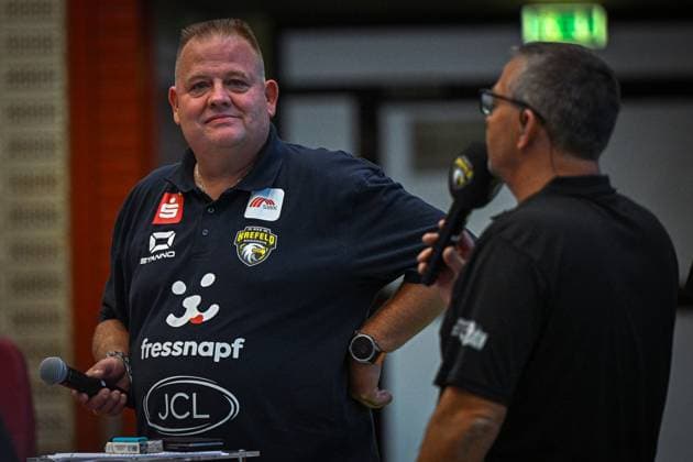 Germany Handball 2 Bundesliga 2025 26, 06 09 2025 2 Matchday HSG Krefeld Niederrhein vs Die Eulen Ludwigshafen Sporthalle Glockenspitz Krefeld , AndrÃ Schicks Andre Schicks HSG Krefeld Niederrhein, Managing Director Copyright: xMarkusxVerwimpx