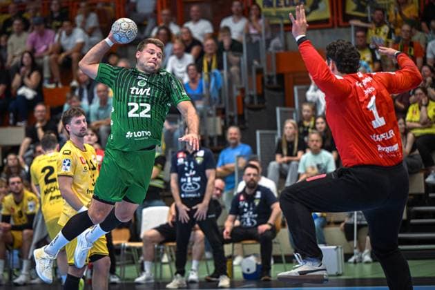 Germany Handball 2 Bundesliga 2025 26, 06 09 2025, 2 Matchday HSG Krefeld Niederrhein vs Die Eulen Ludwigshafen Sporthalle Glockenspitz Krefeld , Kian Schwarzer Die Eulen Ludwigshafen, 22 Copyright: xMarkusxVerwimpx