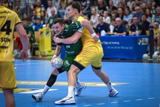 Germany Handball 2 Bundesliga 2025 26, 06 09 2025 2 Matchday HSG Krefeld Niederrhein vs Die Eulen Ludwigshafen Sporthalle Glockenspitz Krefeld , Matija Mircic HSG Krefeld Niederrhein, 97 Copyright: xMarkusxVerwimpx