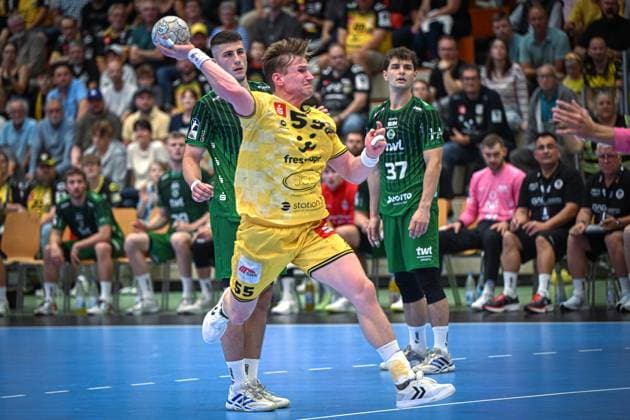 Germany Handball 2 Bundesliga 2025 26, 06 09 2025, 2 Matchday HSG Krefeld Niederrhein vs Die Eulen Ludwigshafen Sporthalle Glockenspitz Krefeld , Niklas Ingenpaß HSG Krefeld Niederrhein, 55 Copyright: xMarkusxVerwimpx