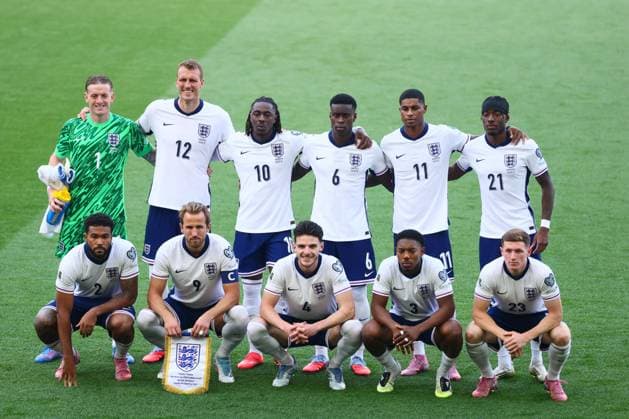 England team line up, Mannschaftsbild, Totale England v Andorra, FIFA 2026 World Cup Qualifying, Group K, Football, Villa Park, Birmingham, UK - 06 Sept 2025Birmingham Villa Park United Kingdom EDITORIAL USE ONLY No use with unauthorised audio, video, data, fixture lists, club league logos or live services. Online in-match use limited to 120 images, no video emulation. No use in betting, games or single club league player publications.  Copyright: xPaulxCurrie Shutterstockx 15471184dl