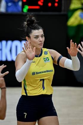 Japan v Brazil - FIVB Women’s World Volleyball Championship BANGKOK, THAILAND - SEPTEMBER 7: Rosamaria Montibeller (7) of Brazil competes during the FIVB Women s Volleyball World Championship, WM, Weltmeisterschaft bronze medal match between Japan and Brazil at the Huamark Indoor Stadium in Bangkok, Thailand on September 7, 2025. Mustafa Hatipoglu Anadolu Bangkok Thailand. Editorial use only. Please get in touch for any other usage.  Copyright: x2025xAnadoluxMustafaxHatipoglux
