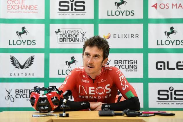 2025 Lloyds Tour of Britain Picture by Simon Wilkinson SWpix.com - 07 09 2025 - Cycling - 2025 Lloyds Tour of Britain - Stage 6: Newport to Cardiff - Geraint Thomas (INEOS Grenadiers) speaking before his last Stage as a professional cyclist Copyright: x xSWpix.comx(t axPhotographyxHubxLtd)xSimonxWilkinson SWpix.comx SWP-3069-2582
