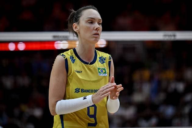 Japan v Brazil - FIVB Women’s World Volleyball Championship BANGKOK, THAILAND - SEPTEMBER 7: Roberta Silva Ratzke (9) of Brazil compete during the FIVB Women s Volleyball World Championship, WM, Weltmeisterschaft bronze medal match between Japan and Brazil at the Huamark Indoor Stadium in Bangkok, Thailand on September 7, 2025. Mustafa Hatipoglu Anadolu Bangkok Thailand. Editorial use only. Please get in touch for any other usage.  Copyright: x2025xAnadoluxMustafaxHatipoglux