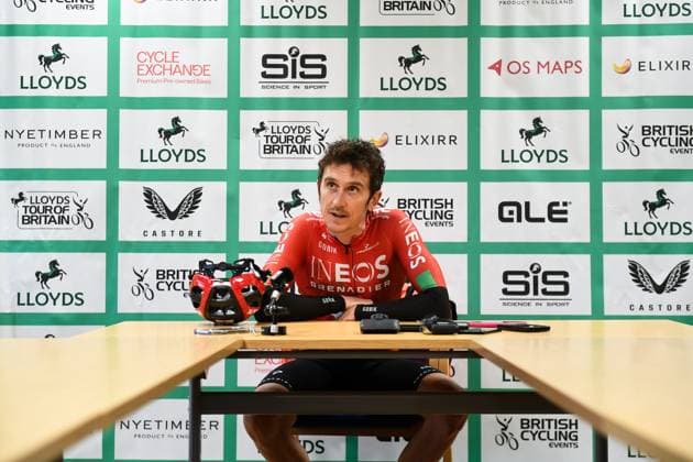 2025 Lloyds Tour of Britain Picture by Simon Wilkinson SWpix.com - 07 09 2025 - Cycling - 2025 Lloyds Tour of Britain - Stage 6: Newport to Cardiff - Geraint Thomas (INEOS Grenadiers) speaking before his last Stage as a professional cyclist Copyright: x xSWpix.comx(t axPhotographyxHubxLtd)xSimonxWilkinson SWpix.comx SWP-3069-2586
