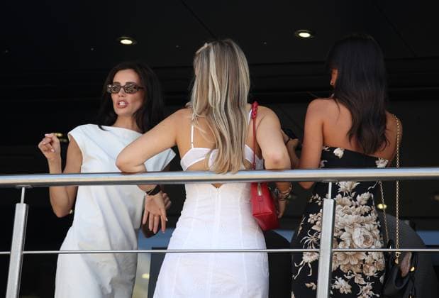 07 09 2025, Autodromo Nazionale Monza, Monza, FORMULA 1 PIRELLI GRAN PREMIO D™ITALIA 2025 , in the picture Rebecca Donaldson, girlfriend of Carlos Sainz Jr ESP , Atlassian Williams Racing, Alexandra Saint Mleux, girlfriend of Charles Leclerc MCO , Scuderia Ferrari HP Photo by Alessandro Martellotta Hasan Bratic DeFodi Images