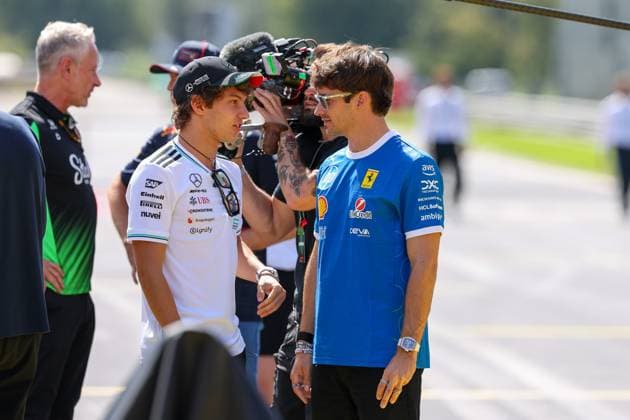 Drivers Parade, Kimi Antonelli Mercedes AMG Petronas 12 and Charles Leclerc Scuderia Ferrari HP 16 , Race, Italian Grand Prix, Motorsport, Men, Formula 1, 07 09 2025 Monza Lombardy Italy Copyright: xkolbert-press ChristianxKolbertx