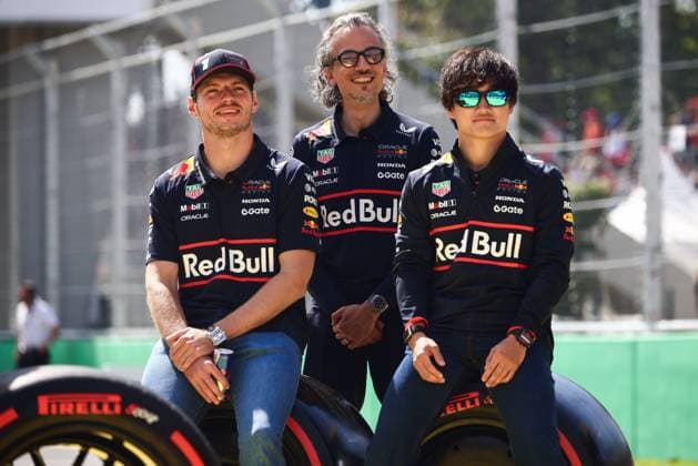 F1 Italian Grand Prix Max Verstappen of the Netherlands and Oracle Red Bull Racing Laurent Mekies, Team Principal of Oracle Red Bull Racing and Yuki Tsunoda of Japan and Oracle Red Bull Racing on the drivers parade prior to the F1 Grand Prix of Italy at Autodromo Nazionale Monza on September 07, 2025 in Monza, Italy. Monza Italy  Copyright: xBeataxZawrzelx originalFilename:zawrzel-f1italia250907_npAmq.jpg