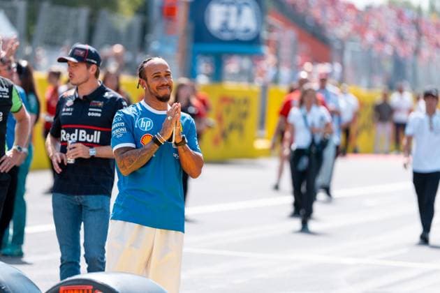 Lewis Hamilton Scuderia Ferrari HP F1 Team, Great Britain, 44 , ITA, Formula 1 World Championship, Italian Grand Prix, Autodromo Nazionale Monza, Race Day, Drivers Parade, 2025 season, 07 09 2025 ITA, Formula 1 World Championship, Italian Grand Prix, Autodromo Nazionale Monza, Race Day, Drivers Parade, 2025 season, 07 09 2025 Monza Copyright: xEibner-Pressefoto MarcelxFischerx EP_MFI