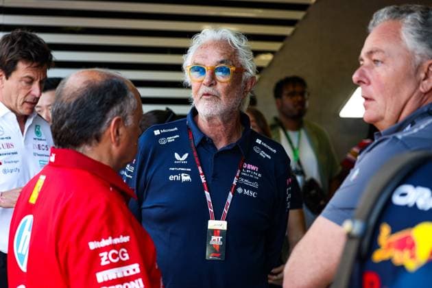 F1 - ITALIAN GRAND PRIX 2025 VASSEUR Frà dà ric (fra), Team Principal & General Manager of the Scuderia Ferrari, BRIATORE Flavio (ita), Alpine F1 Team, portrait during the 2025 Formula 1 Pirelli Grand Premio d™Italia, 2025 Italian Grand Prix, 16th round of the 2025 FIA Formula One World Championship, WM, Weltmeisterschaft from September 5 to 7, 2025 on the Autodromo Nazionale Monza, in Monza, Italy - MonzaItaly Copyright: xFLORENTxGOODENx