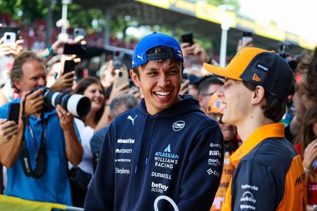 F1 - ITALIAN GRAND PRIX 2025 ALBON Alexander (tha), Williams Racing FW47, PIASTRI Oscar (aus), McLaren F1 Team MCL39, portrait during the 2025 Formula 1 Pirelli Grand Premio d™Italia, 2025 Italian Grand Prix, 16th round of the 2025 FIA Formula One World Championship, WM, Weltmeisterschaft from September 5 to 7, 2025 on the Autodromo Nazionale Monza, in Monza, Italy - MonzaItaly Copyright: xFLORENTxGOODENx