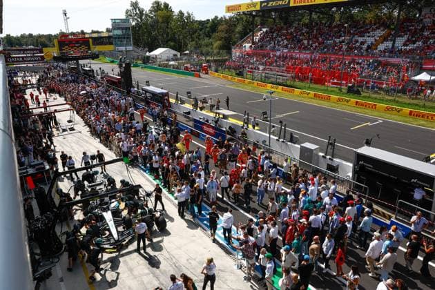 Spectators in the pit lane, F1 Grand Prix of Italy at Autodromo Nazionale Monza on September 7, 2025 in Monza, Italy Photo by HOCH ZWEI Monza Italy