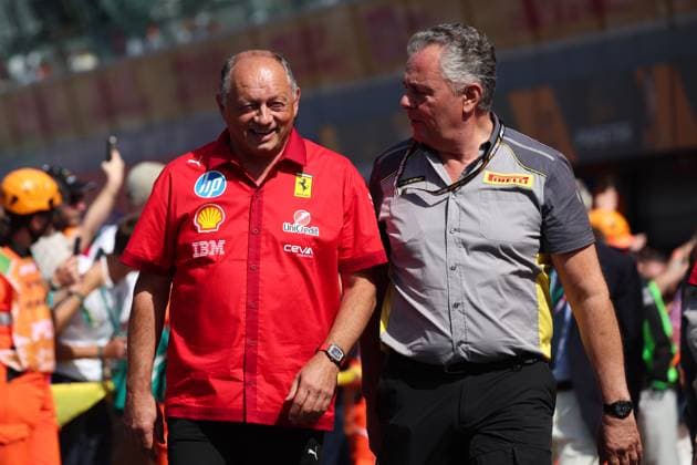 Frederic Vasseur FRA, Scuderia Ferrari HP , Mario Isola ITA, Pirelli Motorsport , F1 Grand Prix of Italy at Autodromo Nazionale Monza on September 7, 2025 in Monza, Italy Photo by HOCH ZWEI Monza Italy