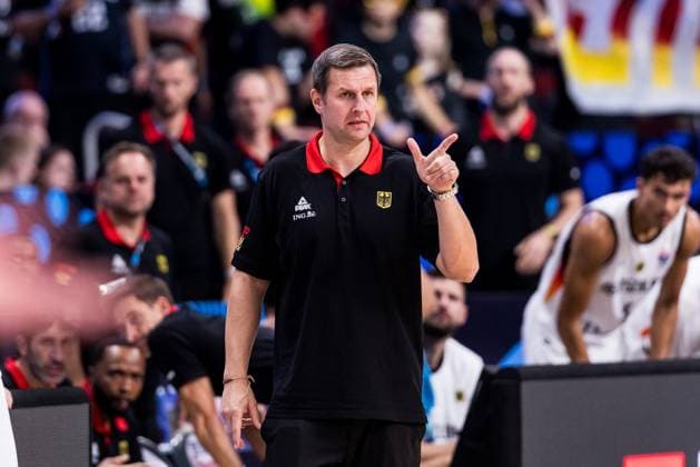 FIBA EuroBasket 2025 Germany Portugal 06 09 2025 Alan Ibrahimagic Co Coach Germany gestures FIBA EuroBasket 2025 Germany Portugal, Riga, Arena Riga on 06 09 2025 Copyright: xBEAUTIFULxSPORTS Wunderlx