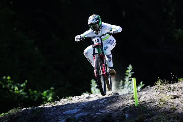 2025 UCI Mountain Bike World Championships Picture by Ed Sykes SWpix.com - 07 09 2025 - Cycling - 2025 UCI Mountain Bike World Championships - Downhill - ChampÃ ry, Valais, Switzerland - Men Elite Final - Troy Brosnan (Australia) Copyright: x xSWpix.comx(t axPhotographyxHubxLtd)xEdxSykes SWpix.comx SWP-3030-2686