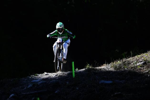 2025 UCI Mountain Bike World Championships Picture by Ed Sykes SWpix.com - 07 09 2025 - Cycling - 2025 UCI Mountain Bike World Championships - Downhill - ChampÃ ry, Valais, Switzerland - Men Elite Final - Oisin O Callaghan (Ireland) Copyright: x xSWpix.comx(t axPhotographyxHubxLtd)xEdxSykes SWpix.comx SWP-3030-2696