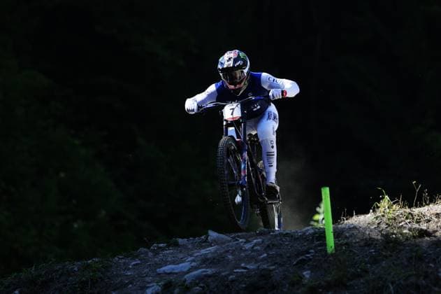 2025 UCI Mountain Bike World Championships Picture by Ed Sykes SWpix.com - 07 09 2025 - Cycling - 2025 UCI Mountain Bike World Championships - Downhill - ChampÃ ry, Valais, Switzerland - Men Elite Final - Amaury Pierron (France) Copyright: x xSWpix.comx(t axPhotographyxHubxLtd)xEdxSykes SWpix.comx SWP-3030-2701