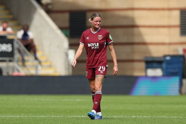 7th September 2025; Brisbane Road, London, England; Womens Super League Football, Tottenham Hotspur versus West Ham United; Verena Hanshaw of West Ham United  KatiexChan