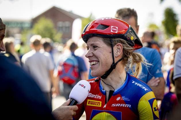 LICHTENVOORDE - Cyclist Ellen van Dijk after the final stage of the Simac Ladies Tour. The Lidl-Trek rider will retire from professional cycling after this season. ANP WOUTER DE WILDE xVIxANPxSportx xxANPxIVx 535281615 originalFilename: 535281615.jpg