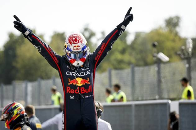 MONZA - Max Verstappen (Red Bull Racing) at the Monza circuit after winning the Italian Grand Prix. ANP SEM VAN DER WAL xVIxANPxSportx xxANPxIVx 535282049 originalFilename: 535282049.jpg