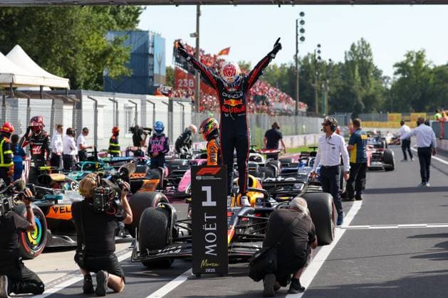 Winner, Winner, Max Verstappen Oracle Red Bull Racing 1 , Race, Italian Grand Prix, Motorsport, Men, Formula 1, 07 09 2025 Monza Lombardy Italy Copyright: xkolbert-press ChristianxKolbertx