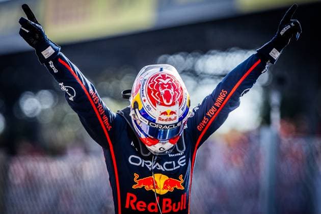 F1 ITALIAN GRAND PRIX SUNDAY Max Verstappen of the Netherlands and Oracle Red Bull Racing celebrates after the sunday s race of the F1 Grand Prix of Italy - Formula 1 Pirelli Gran Premio D Italia 2025 at Autodromo Nazionale Monza Circuit on September 07, 2025, in Monza, Italy. Copyright: xx 080A1984