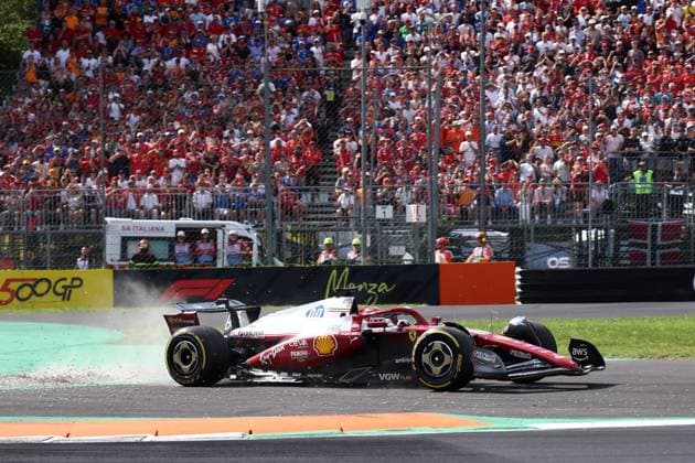 F1 Grand Prix of Italy Charles Leclerc of Scuderia Ferrari out of track during the F1 Grand Prix of Italy at Autodromo Nazionale on September 7, 2025 in Monza, Italy. Monza Autodromo Nazionale Italy Copyright: xMarcoxCanonierox
