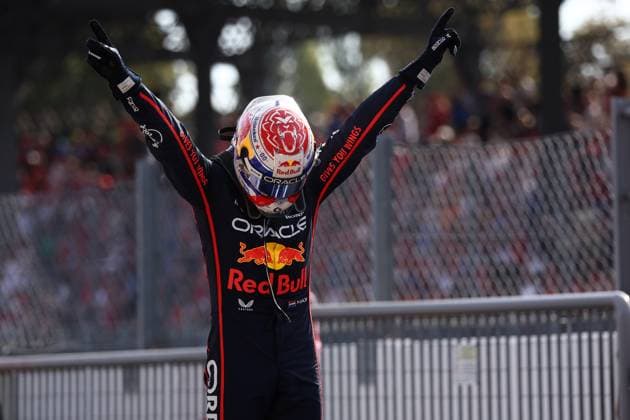 F1 Grand Prix of Italy Max Verstappen of Red Bull Racing celebrates in parc ferme the victory at the end of the F1 Grand Prix of Italy at Autodromo Nazionale on September 7, 2025 in Monza, Italy. Monza Autodromo Nazionale Italy Copyright: xMarcoxCanonierox