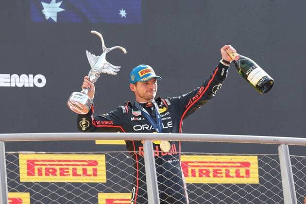 Winner, Winner, Max Verstappen Oracle Red Bull Racing 1 on the podium, Race, Italian Grand Prix, Motorsport, Men, Formula 1, 07 09 2025 Monza Lombardy Italy Copyright: xkolbert-press ChristianxKolbertx