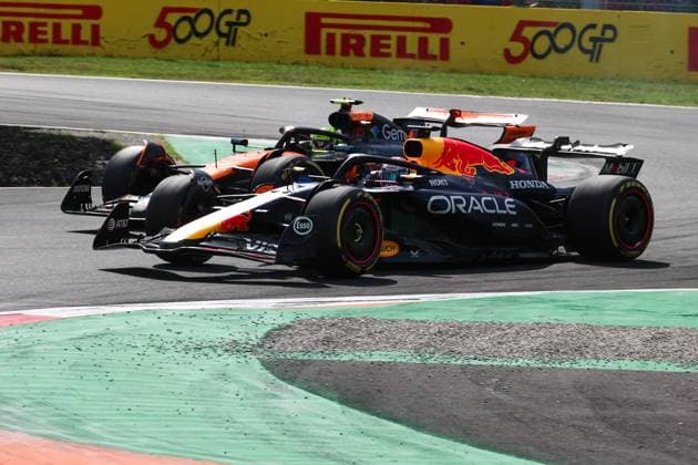 1 Max Verstappen NLD, Oracle Red Bull Racing , 4 Lando Norris GBR, McLaren F1 Team , F1 Grand Prix of Italy at Autodromo Nazionale Monza on September 7, 2025 in Monza, Italy Photo by HOCH ZWEI Monza Italy