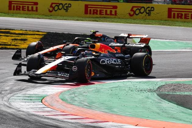 1 Max Verstappen NLD, Oracle Red Bull Racing , 4 Lando Norris GBR, McLaren F1 Team , F1 Grand Prix of Italy at Autodromo Nazionale Monza on September 7, 2025 in Monza, Italy Photo by HOCH ZWEI Monza Italy