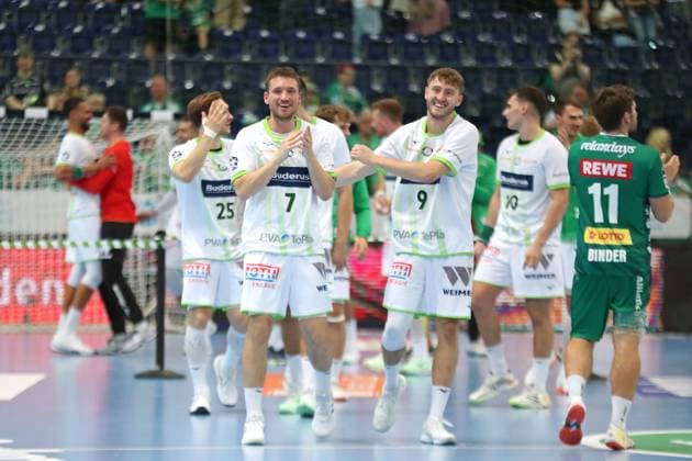 DAIKIN HBL SC DHfK Leipzig vs HSG Wetzlar, 07 09 25 Dominik Mappes 7, HSG Wetzlar and Niklas Theiß 9, HSG Wetzlar Handball, DAIKIN HBL, 1 Bundesliga, Season 2025 2026, Matchday 3 SC DHfK Leipzig vs HSG Wetzlar on 07 09 25 at the Quarterback Immobilien Arena Leipzig Copyright: xBEAUTIFULxSPORTS JanxKaeferx