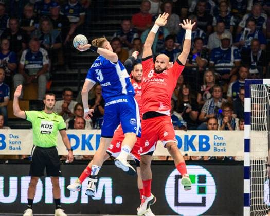 Oskar Joelsson ThSV Eisenach, 3 , Adrian, Sipos Kreislaeufer, MT Melsungen, 8 , Olle, Forsell Schefvert Rueckraum Mitte, MT Melsungen, 25 GER, Thueringen, ThSV Eisenach vs MT Melsungen, 1 Daikin Handballbundesliga, Handball, Matchday 3, Season 2025 2026, 07 09 2025 GER, Thuringia, ThSV Eisenach vs MT Melsungen, 1 Daikin Handballbundesliga, Handball, Matchday 3, Season 2025 2026, 07 09 2025 Eisenach Copyright: xEibner-Pressefoto MartinxHerbstx EP_MHT