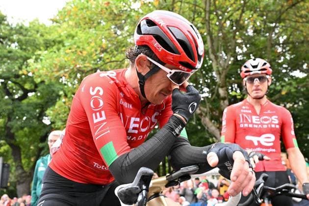 2025 Lloyds Tour of Britain Picture by Bruce Rollinson SWpix.com - 07 09 2025 - Cycling - 2025 Lloyds Tour of Britain - Stage 6: Newport to Cardiff - Geraint Thomas (INEOS Grenadiers) reacts after finishing the last race of his illustrious career Copyright: x xSWpix.comx(t axPhotographyxHubxLtd)xBrucexRollinson SWpix.comx SWP-3069-2685