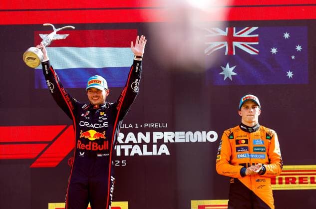 1 Max Verstappen NLD, Oracle Red Bull Racing , 81 Oscar Piastri AUS, McLaren F1 Team , F1 Grand Prix of Italy at Autodromo Nazionale Monza on September 7, 2025 in Monza, Italy Photo by HOCH ZWEI Monza Italy
