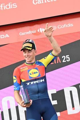 07-09-2025 Vuelta A Espana; Tappa 15 Vegadeo - Monforte De Lemos; 2025, Lidl - Trek; Pedersen, Mads; Monforte De Lemos; 