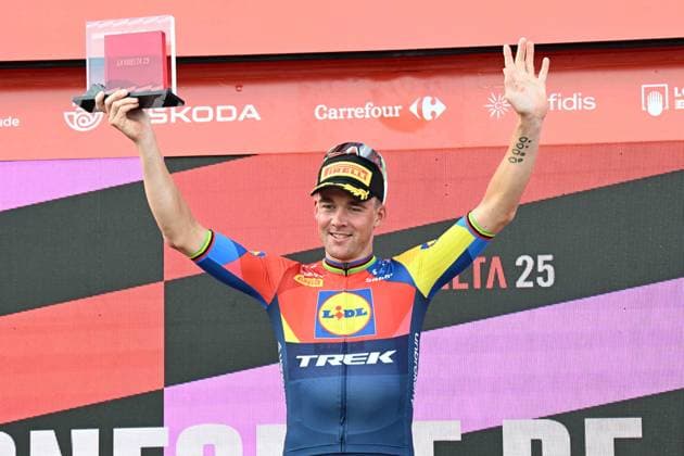 07-09-2025 Vuelta A Espana; Tappa 15 Vegadeo - Monforte De Lemos; 2025, Lidl - Trek; Pedersen, Mads; Monforte De Lemos; 