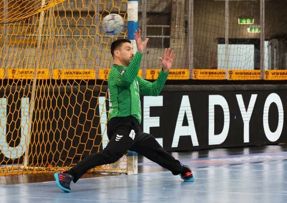 07 09 2025, Germany, Bietigheim, Handball 2 Bundesliga, SG BBM Bietigheim vs VfL Lübeck Schwartau, Martin Tomovski BBM