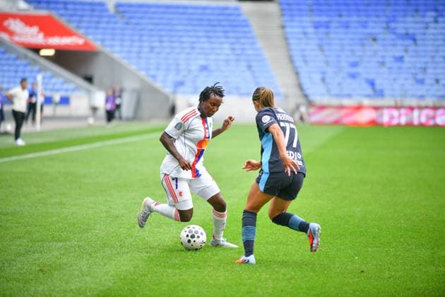 FOOTBALL : WOMEN S FRENCH CHAMP - OL LYONNES v MARSEILLE September 7th 2025 Vicki Becho from OL during the Women s French championship, Arkema Premiere Ligue football match between OL Lyonnes and Olympique de Marseille on 7 September 2025 at Groupama stadium in DÃ cines-Charpieu near Lyon, France - Photo Cyril Lestage DÃ cines-CharpieuFrance  Copyright: xCyrilxLestagex