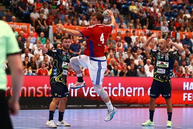 Handball I Men I Season 2025 2026 I Bundesliga I 3 Matchday I HSV Hamburg Rhein Neckar Löwen I 07 09 2025 Andreas Magaard 4, HSV Hamburg Hamburg Alsterdorfer Sporthalle Hamburg Germany Copyright: xLobeca RalfxHomburgx