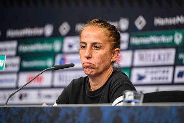 Soccer I Women I Season 2025 2026 I Bundesliga I 1 Matchday I Hamburger SV VfL Wolfsburg I 07 09 2025 Liese Brancao Hamburger SV , Press conference Hamburg Volksparkstadion Hamburg Germany Copyright: xLobecax xHenningxRohlfsx