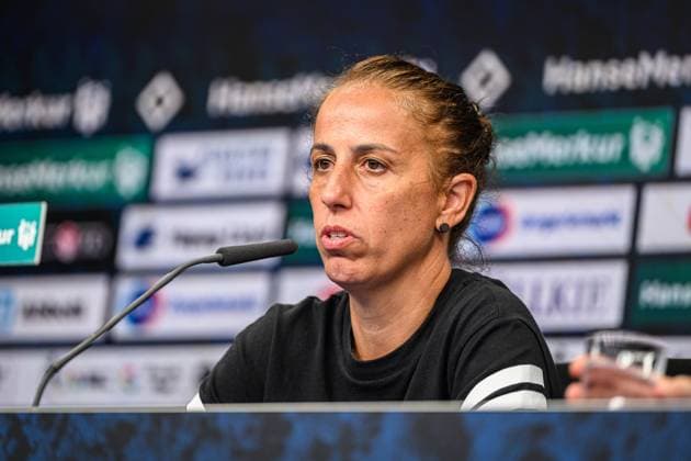 Soccer I Women I Season 2025 2026 I Bundesliga I 1 Matchday I Hamburger SV VfL Wolfsburg I 07 09 2025 Liese Brancao Hamburger SV , Press conference Hamburg Volksparkstadion Hamburg Germany Copyright: xLobecax xHenningxRohlfsx