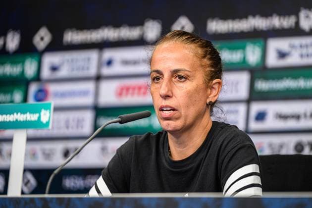 Soccer I Women I Season 2025 2026 I Bundesliga I 1 Matchday I Hamburger SV VfL Wolfsburg I 07 09 2025 Liese Brancao Hamburger SV , Press conference Hamburg Volksparkstadion Hamburg Germany Copyright: xLobecax xHenningxRohlfsx