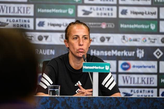 Soccer I Women I Season 2025 2026 I Bundesliga I 1 Matchday I Hamburger SV VfL Wolfsburg I 07 09 2025 Liese Brancao Hamburger SV , Press conference Hamburg Volksparkstadion Hamburg Germany Copyright: xLobecax xHenningxRohlfsx