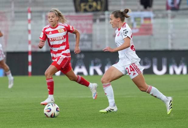 07 09 2025 Soccer Season 2025 2026 1 Google Pixel Women Bundesliga 1 Matchday 1 FC Union Berlin Women FCU 1 FC Nuremberg Women FCN Club Clubwomen ChPr xchxprx from left Jenny Hipp 27, 1 FC Union Berlin Nastassja Lein 24, 1 FC Nuremberg FCN