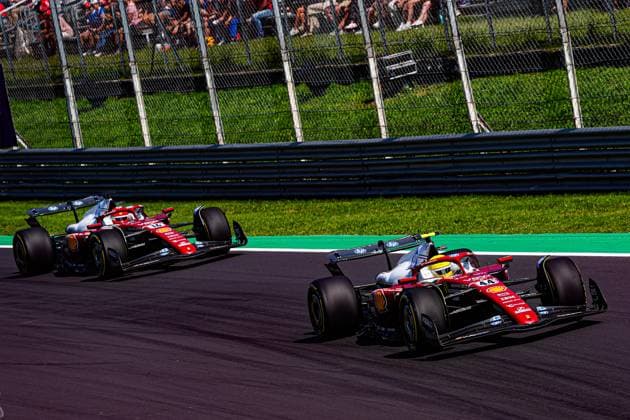 Lewis Hamilton (GBR) - Scuderia Ferrari - Ferrari SF-25 - Ferrari and Charles Leclerc (MON) - Scuderia Ferrari - Ferrari SF-25 - Ferrariduring the Formula 1 Pirelli Gran Premio d Italia 2025 at Monza Circuit, Lombardy, Italy, from September 6 to 9, 2025. Round 16 of the 2025 FIA Formula One World Championship, WM, Weltmeisterschaft  Copyright: xAlessioxDexMarco IPAxSportx xipa-agency.netx xx IPA_64425906 IPA_Agency_IPA64425906